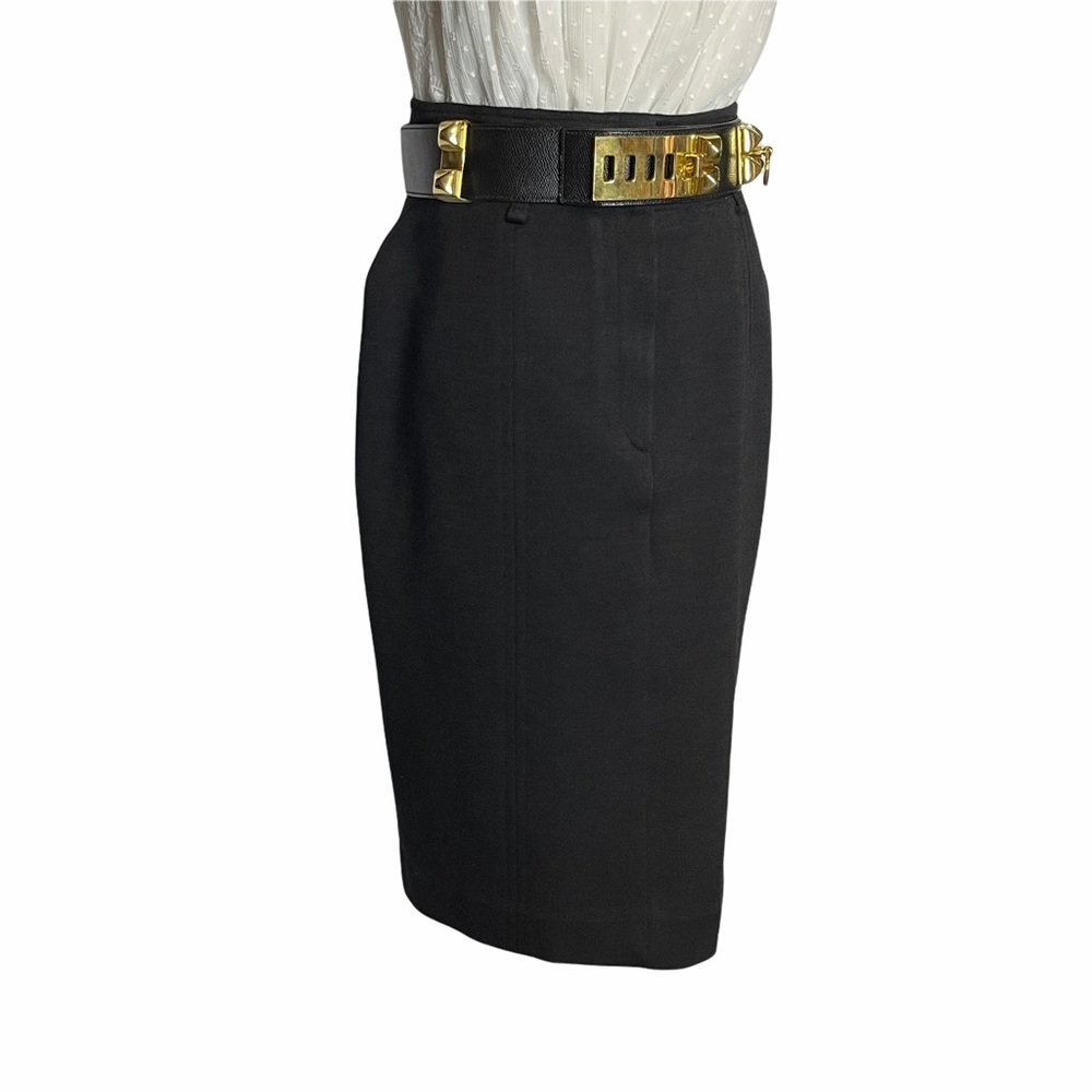 Vintage Christian Dior Charcoal Gray Pencil Skirt - Picture 14 of 15